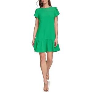 DKNY Emerald Flutter Sleeve Dress